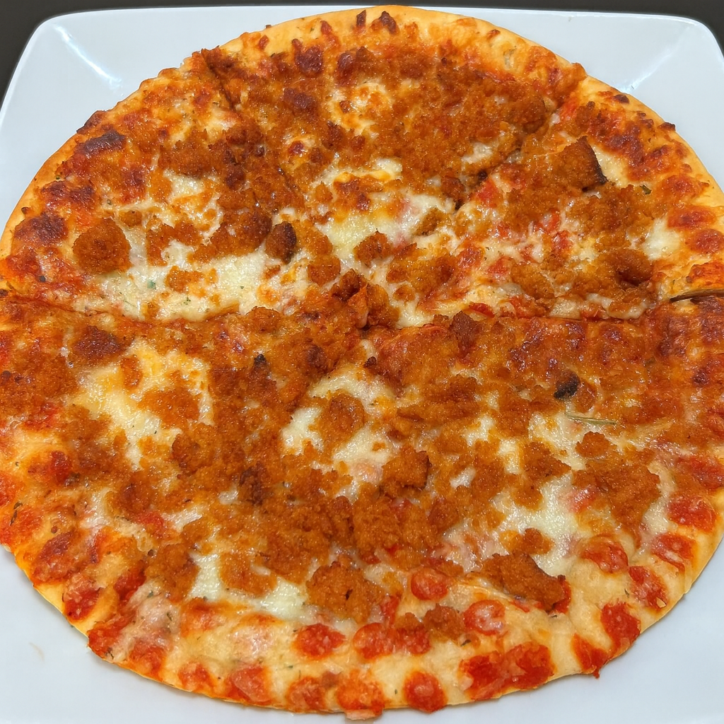 Pizza with salmon topping